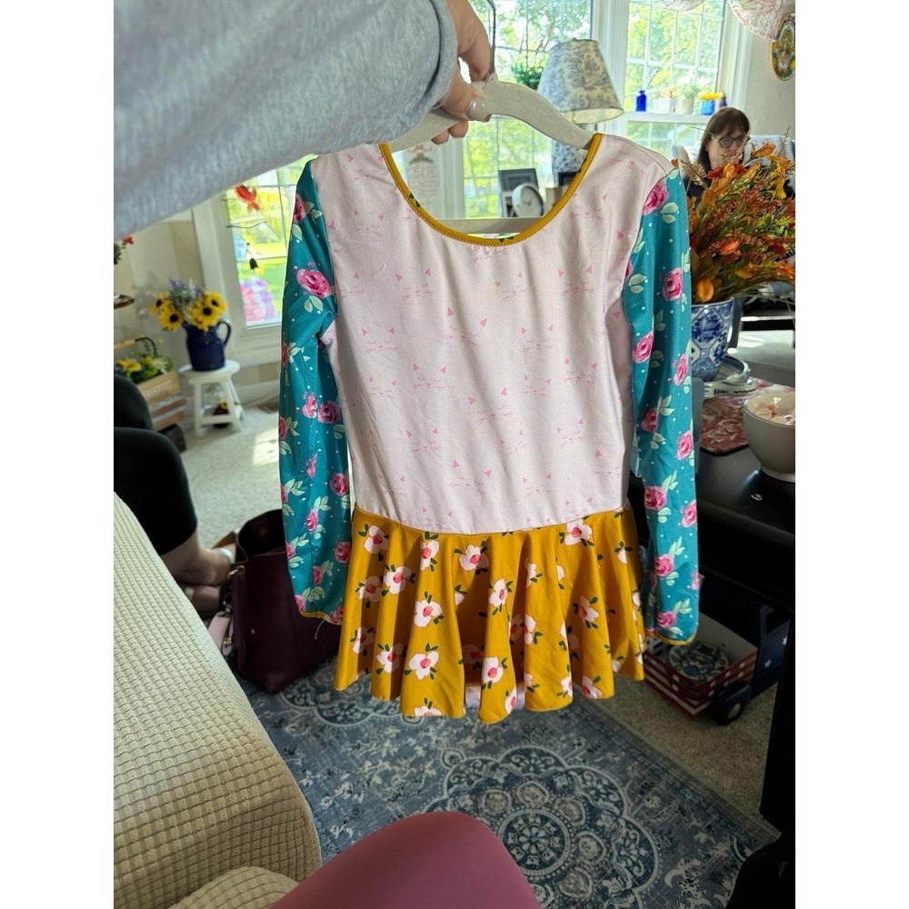 SweetHoney girls' long-sleeve skirted leotard cat girls 8